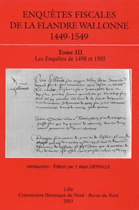 Enquêtes fiscales de la Flandre Wallonne (1449-1549)