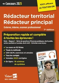 Concours rédacteur territorial, rédacteur principal catégorie B