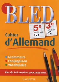 Cahier d'allemand 5e LV1, 3e LV2