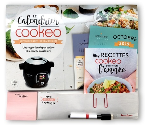  Dessain et Tolra - Le Calendrier Cookeo Septembre 2019 - Décembre 2020 - Avec 1 stylo, une grande pochette effaçable, des aimants, 1 bloc de post-it et 1 livre de recettes Cookeo.