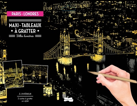  Dessain et Tolra - Maxi-tableaux à gratter Paris - Londres - Avec 1 maxi-carte à gratter Paris, 1 maxi-carte à gratter Londres, 1 stylet de bois.