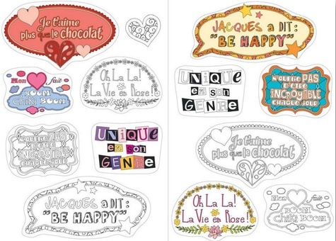 Messages 100% bonheur. 200 stickers à colorier et à coller