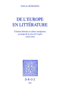 De l'Europe en littérature