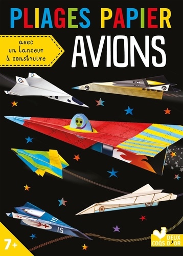 Pliages papier Avions. Avec 20 feuilles, 1 livret et 1 lanceur à construire