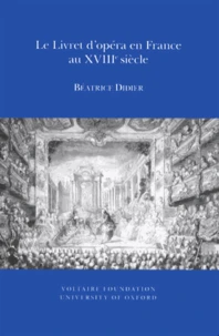Le Livret d'opéra en France au XVIIIe siècle
