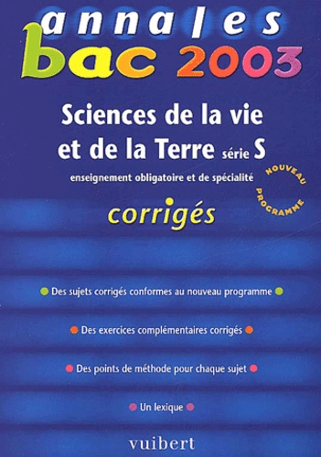 Didier Pol - Sciences De La Vie Et De La Terre Serie S. Corriges 2003.