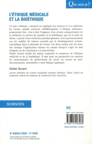 L'éthique médicale et la bioéthique 6e édition