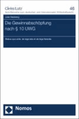 Die Gewinnabschöpfung nach § 10 UWG - Status... de NOMOS VERLAGSGES.MBH +  CO - Livre - Decitre