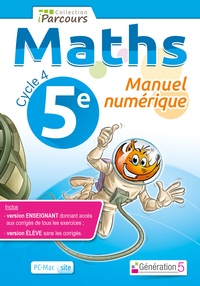  Génération 5 - Maths 5e Cycle 4 iParcours - Manuel numérique (site). 1 DVD