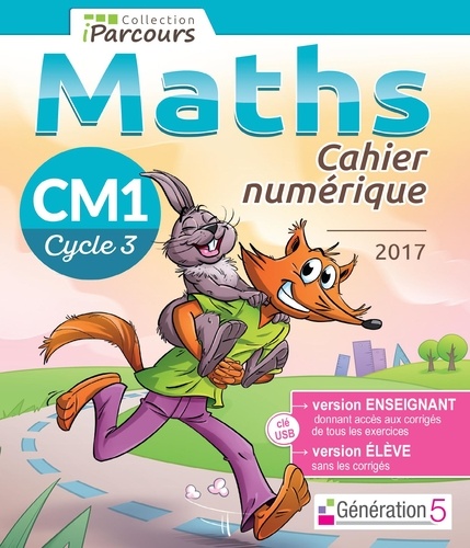 Maths CM1 cycle 3. Cahier numérique  Edition 2017 -  avec 1 Clé Usb