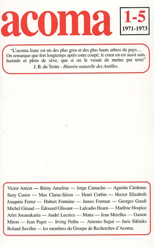 James Forman et  Collectif - Acoma N° 1 à 5, 1971-1973 : Acoma. - 1-5.