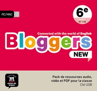  Maison des langues - Anglais 6e A1-A2 Bloggers New - Pack de ressource audio, vidéo et PDF pour la classe.