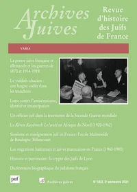 Archives juives N° 54/2, 2e semestre 2021