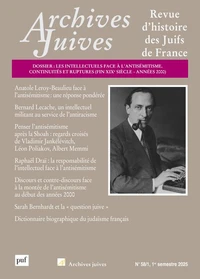 Les débats intellectuels face à l'antisémitisme