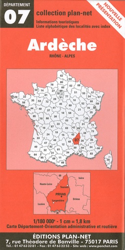  Ponchet plan-net editions - Ardèche - 1/180 000.