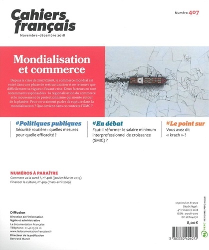Cahiers français N° 407, 2018 Mondialisation et commerce