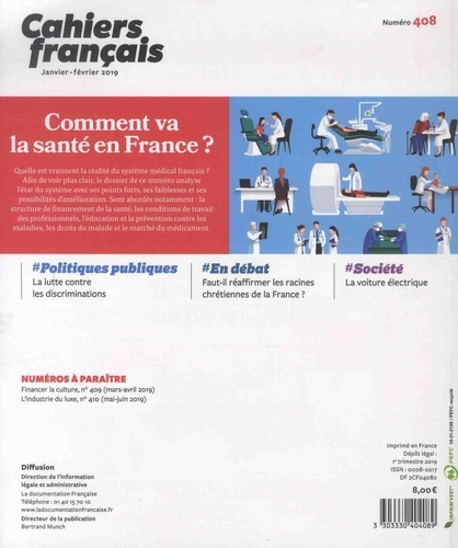 Cahiers français N° 408, janvier-février 2019 Comment va la santé en France ?