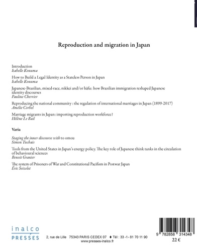 Cipango N° 25/2022 Reproduction et migration au Japon