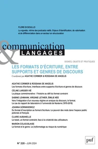 Les formats d’écriture, interfaces entre supports d’écriture et genres de discours