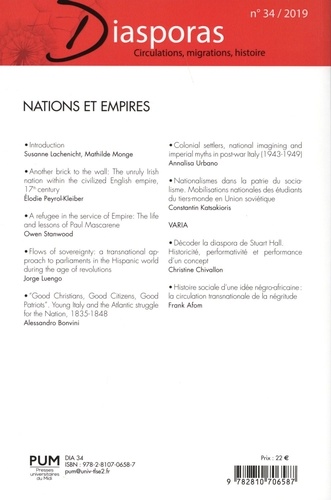 Diasporas N° 34/2019 Nations et empires
