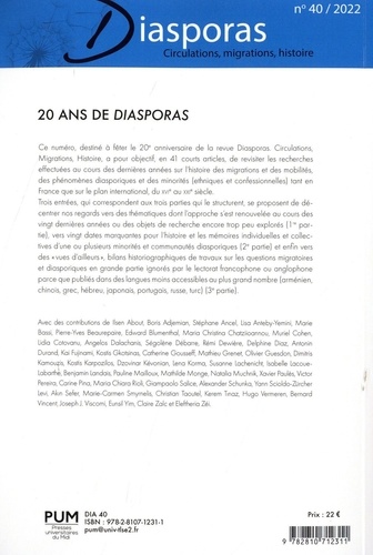 Diasporas N° 40/2022 20 ans de Diasporas