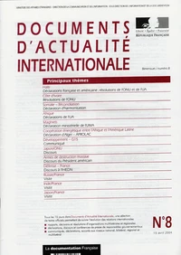 Documents d'actualité internationale N° 8, 15 avril 2004