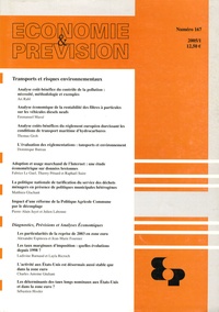 Dominique Bureau - Economie et prévision N° 167/2005 : Transports et risques environnementaux.