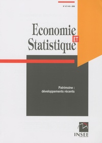 Pierre Morin - Economie et statistique N° 417-418, 2008 : Patrimoine : développements récents.