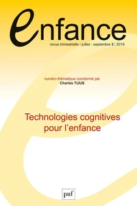 Enfance Volume 71 N° 3, octobre-décembre 2019