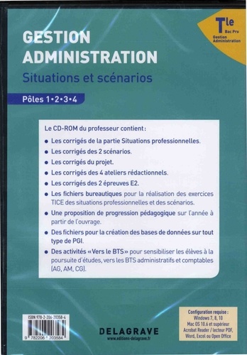 Gestion Administration Tle Bac Pro GA. Situations et scénarios Pôles 1/2/3/4  1 Cédérom