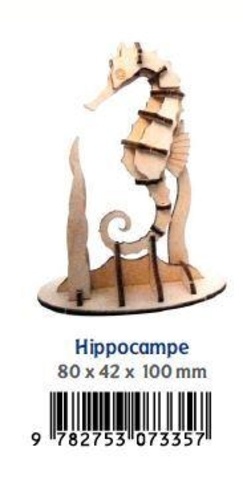 Hippocampe. Maquette en bois Taille : 80 x 42 x 100 mm