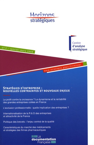 Renaud Du Tertre - Horizons stratégiques N° 7, Janvier-Mars 2 : Stratégies d'entreprise : nouvelles contraintes et nouveaux enjeux.