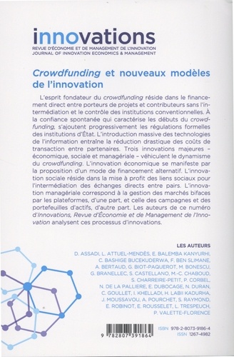 Innovations N° 56/2018/2 Crowdfunding et nouveaux modèles de l'innovation