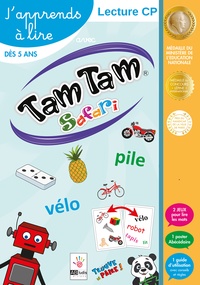  AB Ludis Editions - J'apprends à lire avec Tam Tam Safari - Lecture CP avec 2 jeux pour lire les mots, 1 poster abécédaire et un guide d'utilisation avec conseils et règles.