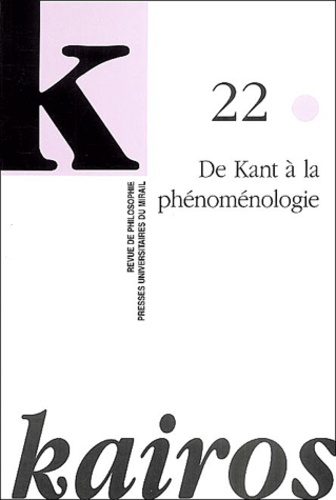  Collectif - Kairos N° 22/2003 : De Kant à la phénoménologie.