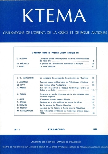 Edmond Frézouls et Edmond Lévy - Ktèma N° 1/1976 : .