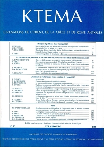 Edmond Frézouls et Edmond Lévy - Ktèma N° 13/1988 : .