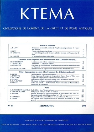 Edmond Frézouls et Edmond Lévy - Ktèma N° 15/1990 : .