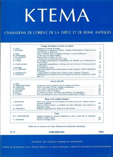 Edmond Frézouls et Edmond Lévy - Ktèma N° 9/1984 : .