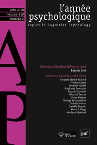 L'année psychologique Volume 118 N°2, juin 2018