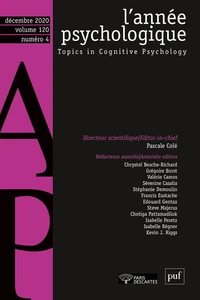 L'année psychologique Volume 120 N°4, décembre 2020