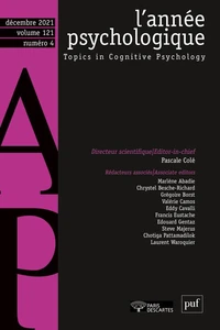 L'année psychologique Volume 121 N°4, décembre 2021