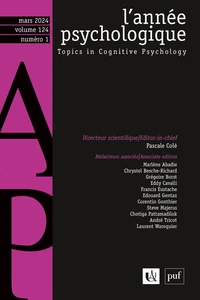 L'année psychologique Volume 124 N° 1, mars 2024