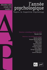 L'année psychologique Volume 124 N° 4, décembre 2024