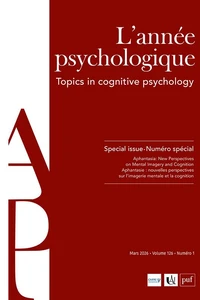L'année psychologique Volume 126, N° 1