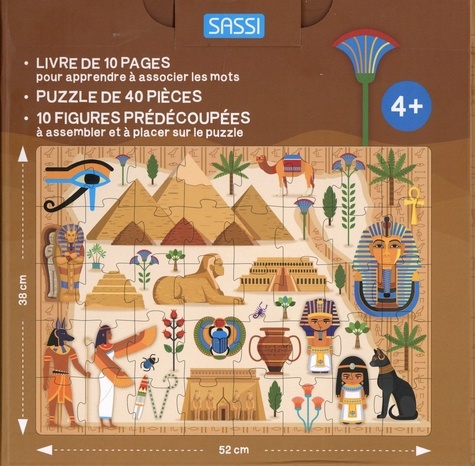 L'Egypte. Coffret avec 1 livre, 1 puzzle de 40 pièces et 10 figures prédécoupées