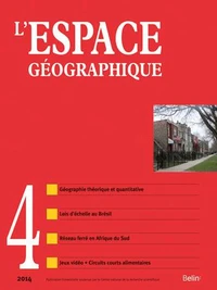 L'espace géographique Tome 43 N° 4, Octobre-novembre-décembre 2014