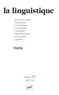 La linguistique Volume 53 n°2