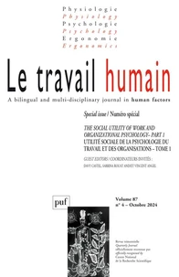 Le travail humain Volume 87 N° 4, 2024