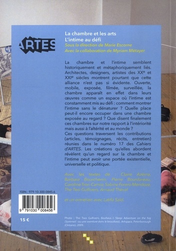 Les Cahiers d'Artes N° 17/2022 La chambre et les arts. L'intime au défi